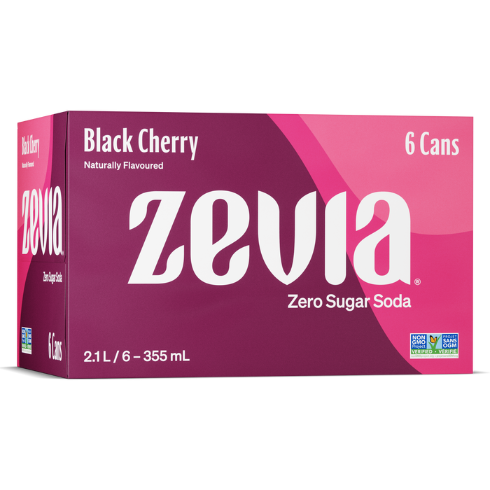 Zevia Black Cherry Soda, 6 x 355mL