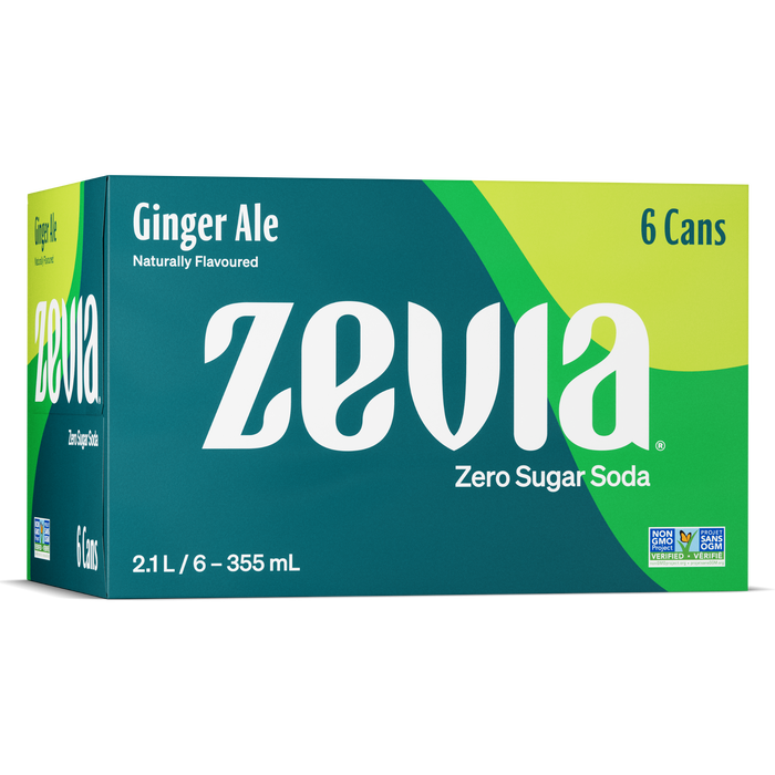 Zevia Ginger Ale, 6 x 355mL