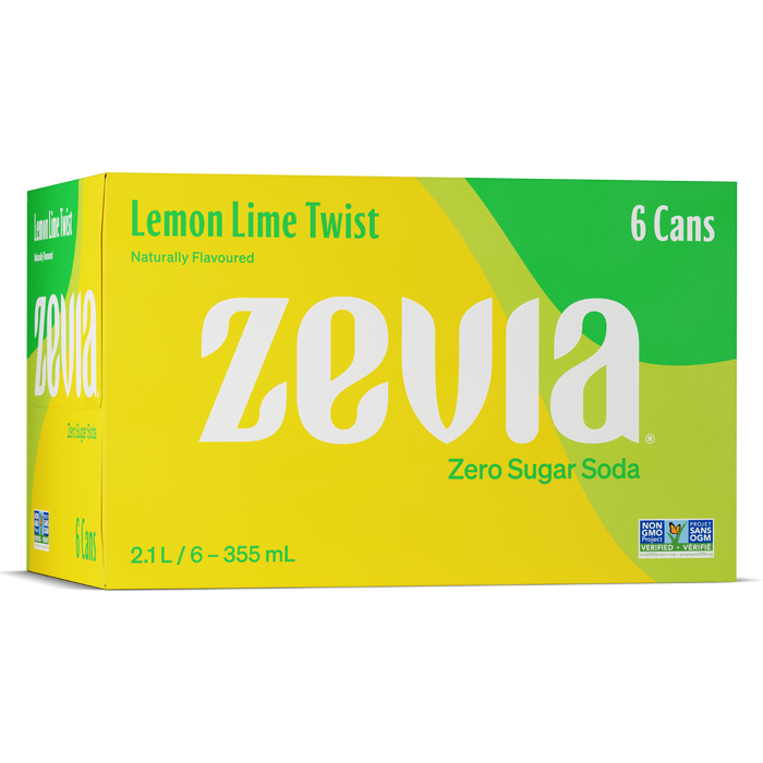 Zevia Lemon Lime Twist, 6 x 355mL