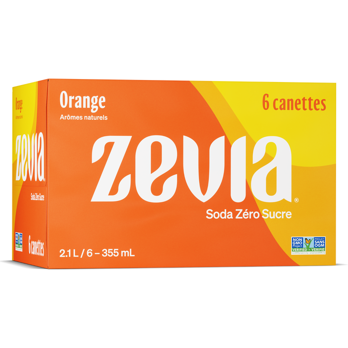 Zevia Orange Soda, 6 x 355mL