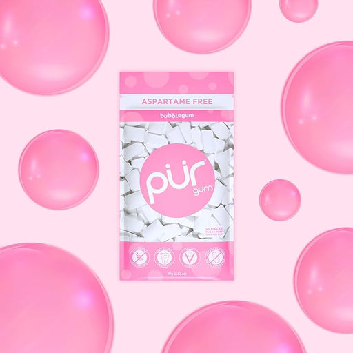 PUR gum 55 piece bag - Bubblegum, 77g