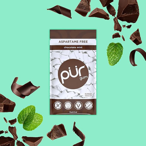 PUR gum 55 piece bag - Chocolate Mint, 77g